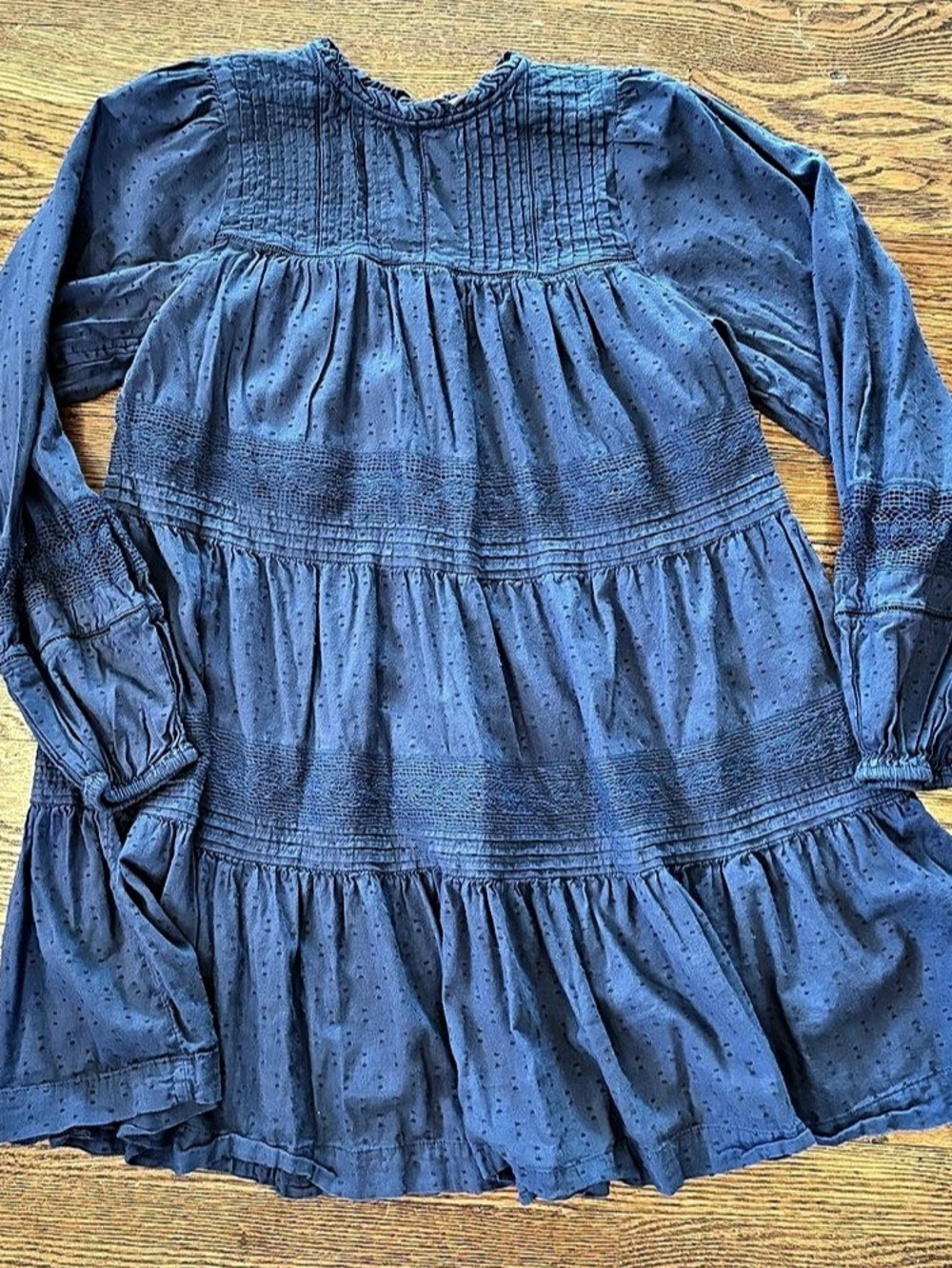 Old Navy Blue Smocked Casual Dress Like New